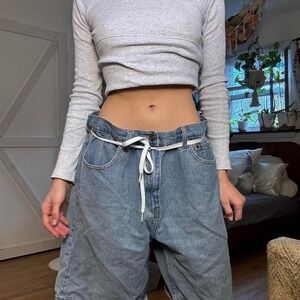 Architect Jean Company Baggy Denim Shorts Light Wash Blue Y2K Streetwear Mens 32